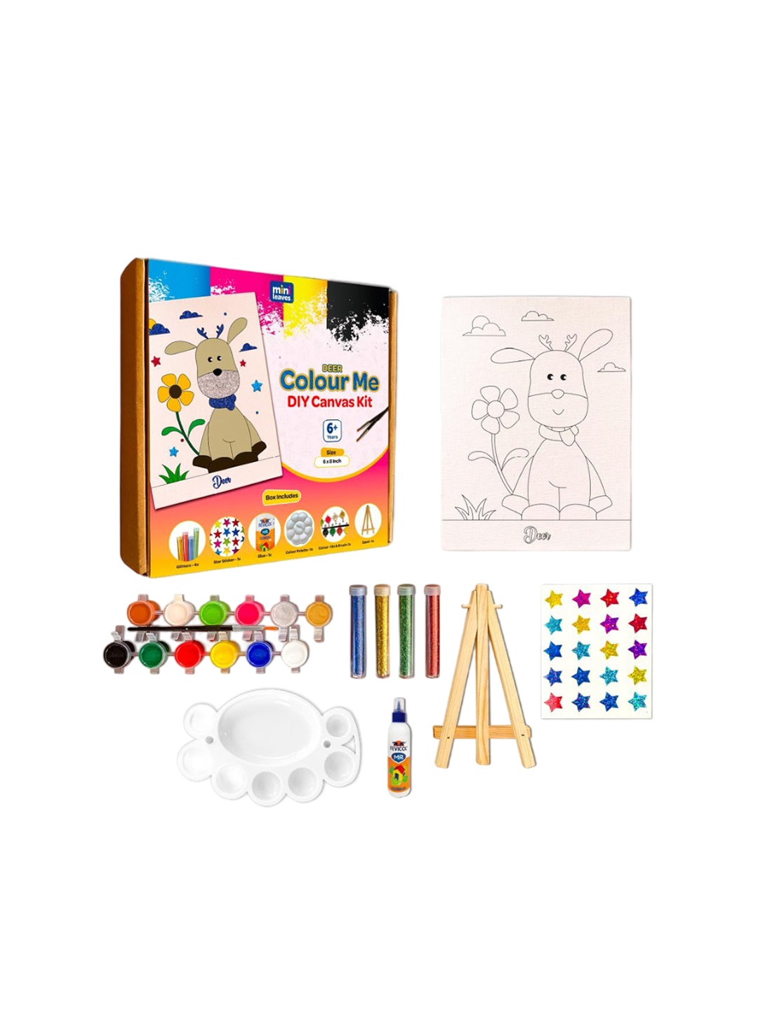 

Mini Leaves Colour Me Deer DIY Craft Art Paint Kit, Multi