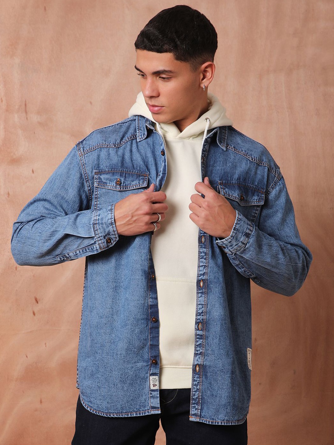 

The Roadster Lifestyle Co Relaxed Fit Denim Shirts, Blue