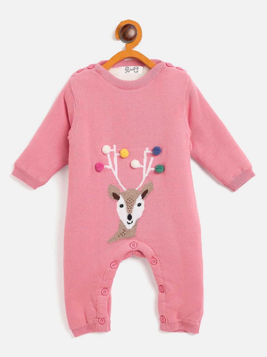 

JWAAQ Infants Winter Romper With Fur Lined, Pink