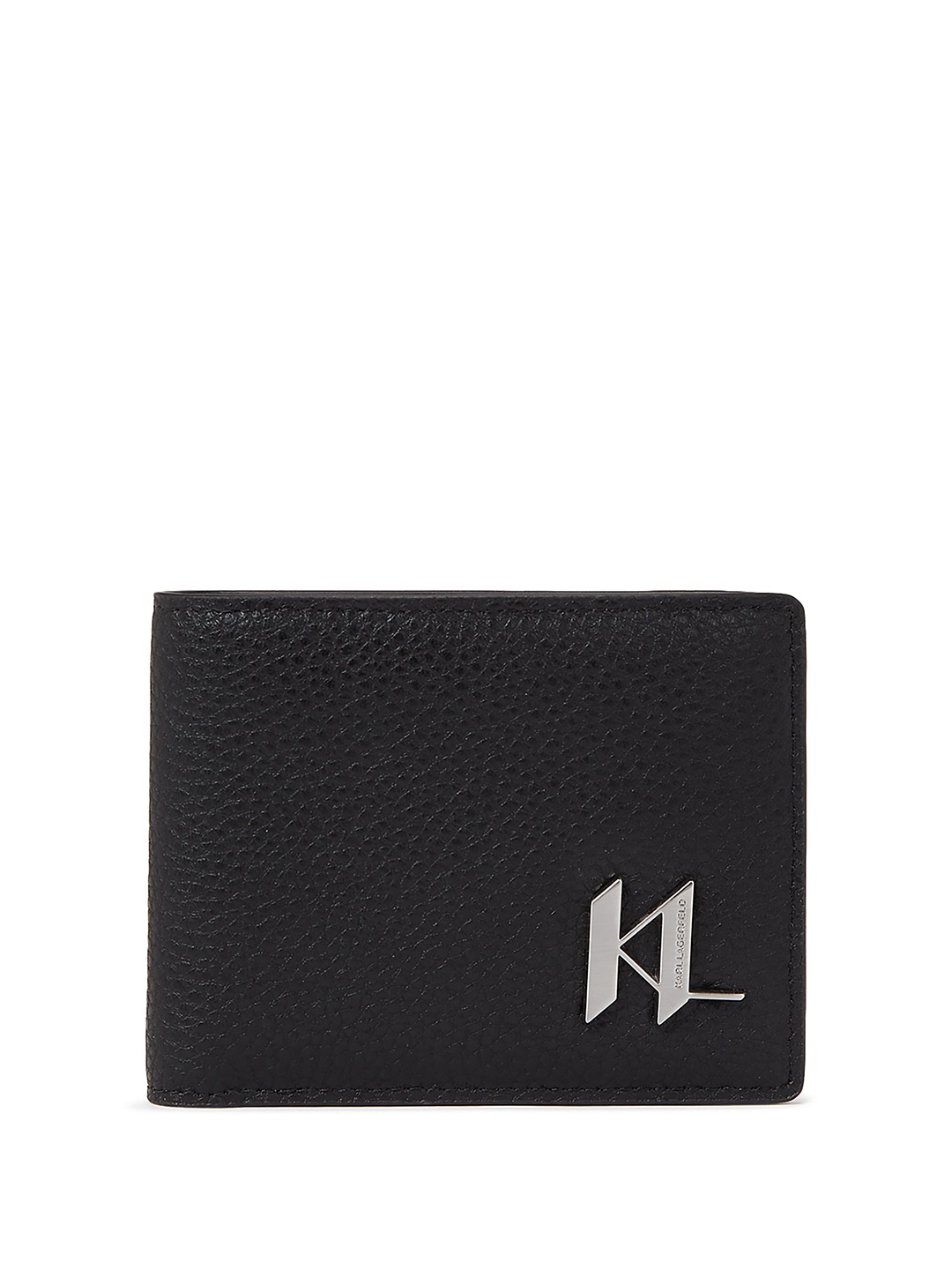 

Karl Lagerfeld Men Textured Leather Two Fold Wallet, Black