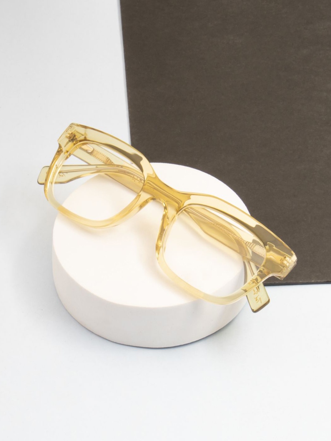 

Ted Smith Unisex 100% Acetate Full Rim Oval Frames, Yellow