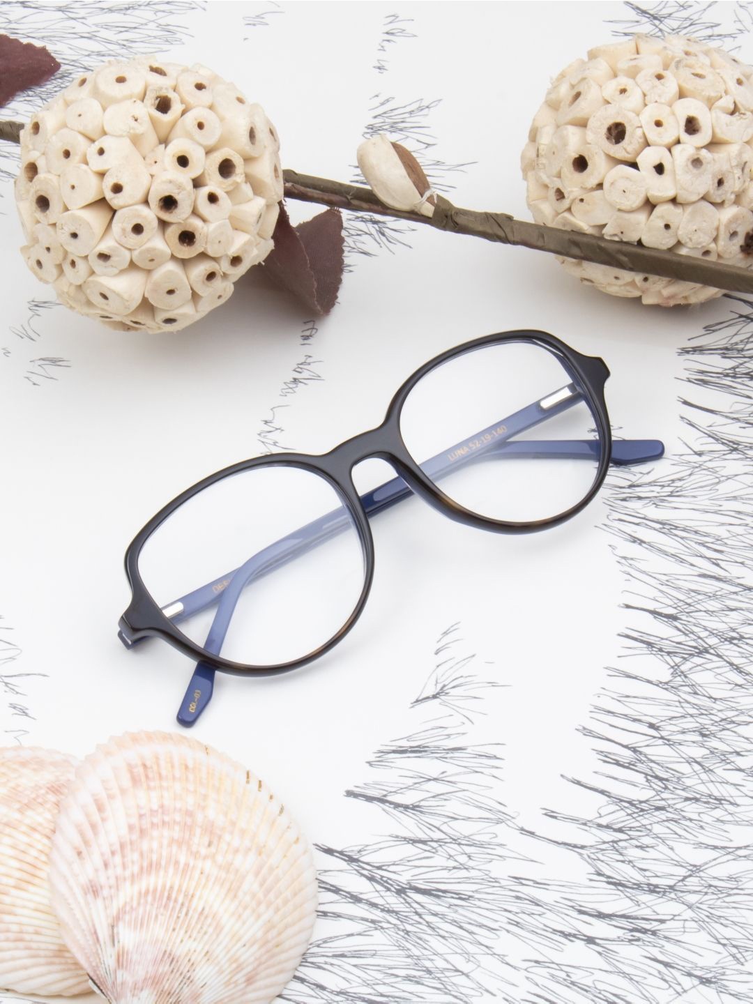 

Ted Smith Women 100% Acetate Full Rim Round Frames, Brown
