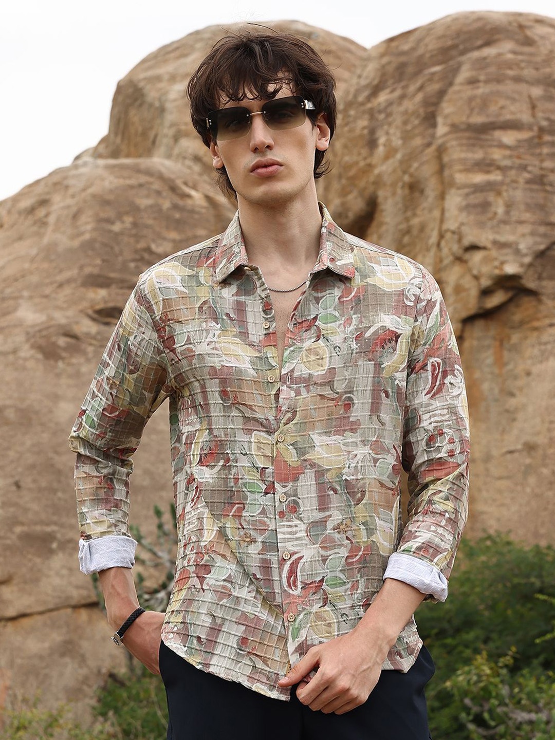 

Campus Sutra Men Comfort Opaque Printed Casual Shirt, Multi