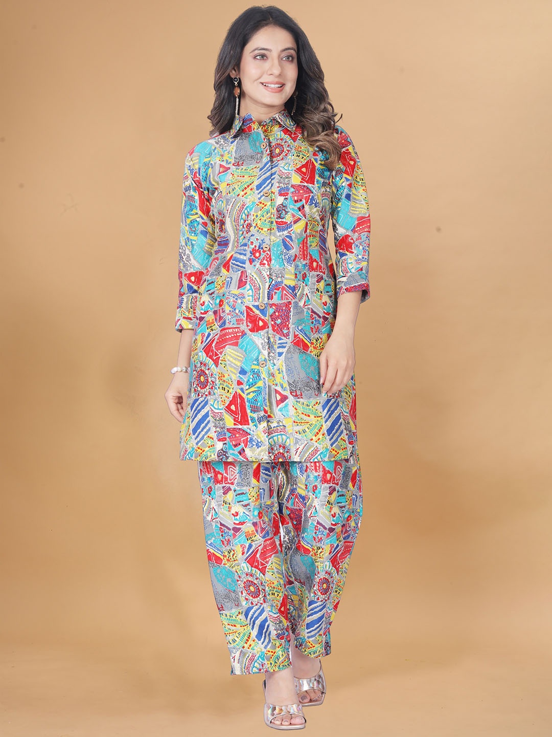

VEECHIS Printed Top & Trouser Co-Ord Set, Blue