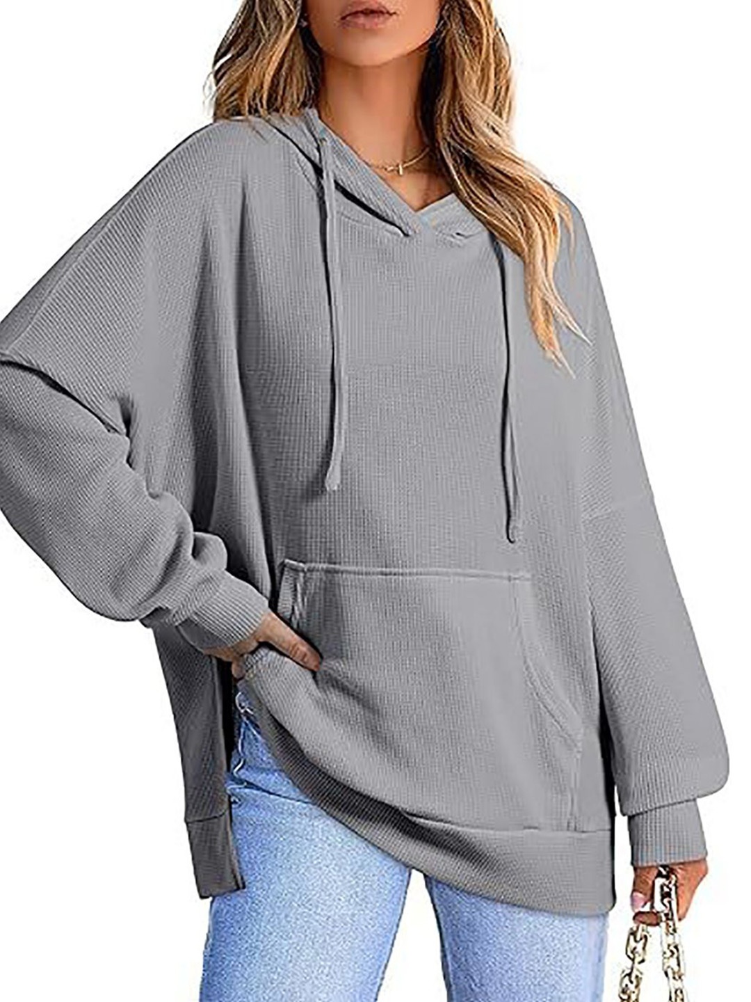 

StyleCast x Revolte Women Hooded Sweatshirt, Grey