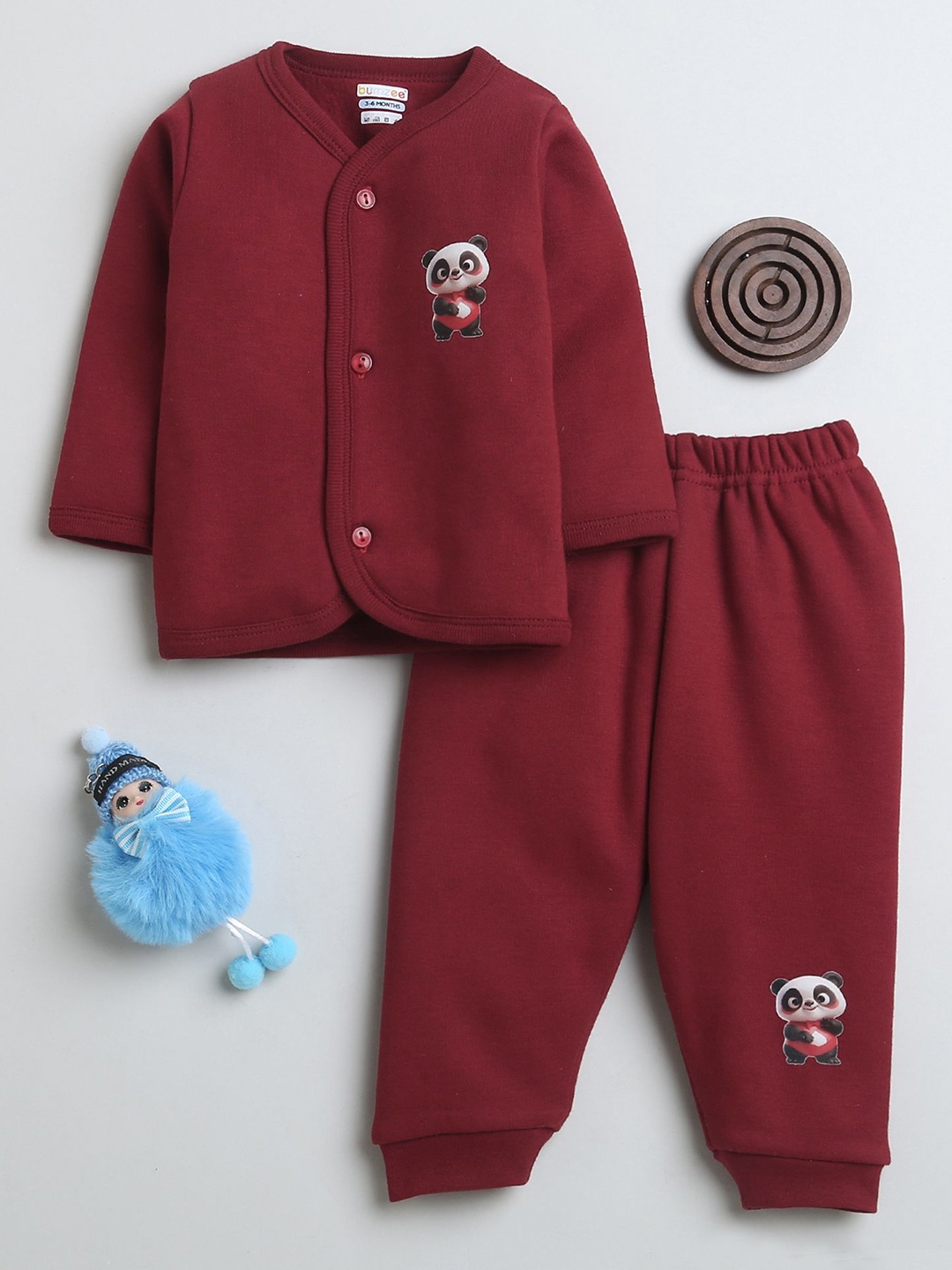 

BUMZEE Girls Shirt with Pyjamas, Maroon