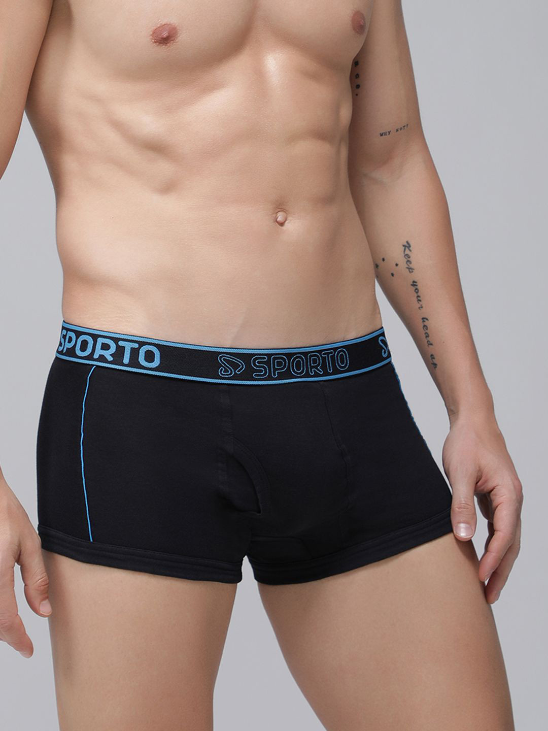 

SPORTO Cotton Breathability TrunksSP-TR-M1022-BLK-S-1PC-Black