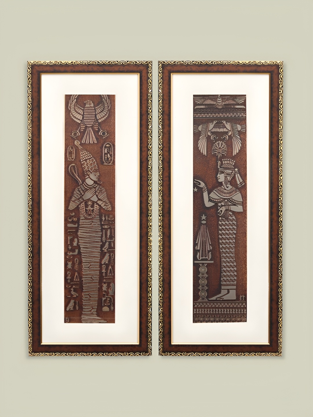

SHREE KALA HOME DECOR Brown & White 2 Piece Synthetic Wood Religious Wall Paintings