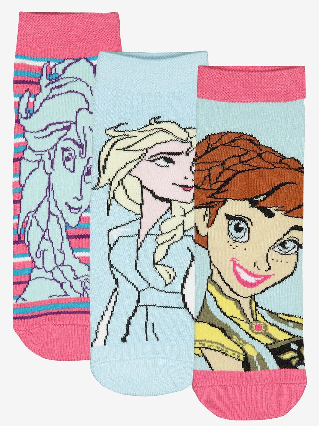 

Bodycare Girls Pack Of 3 Assorted Cotton Ankle-Length Socks