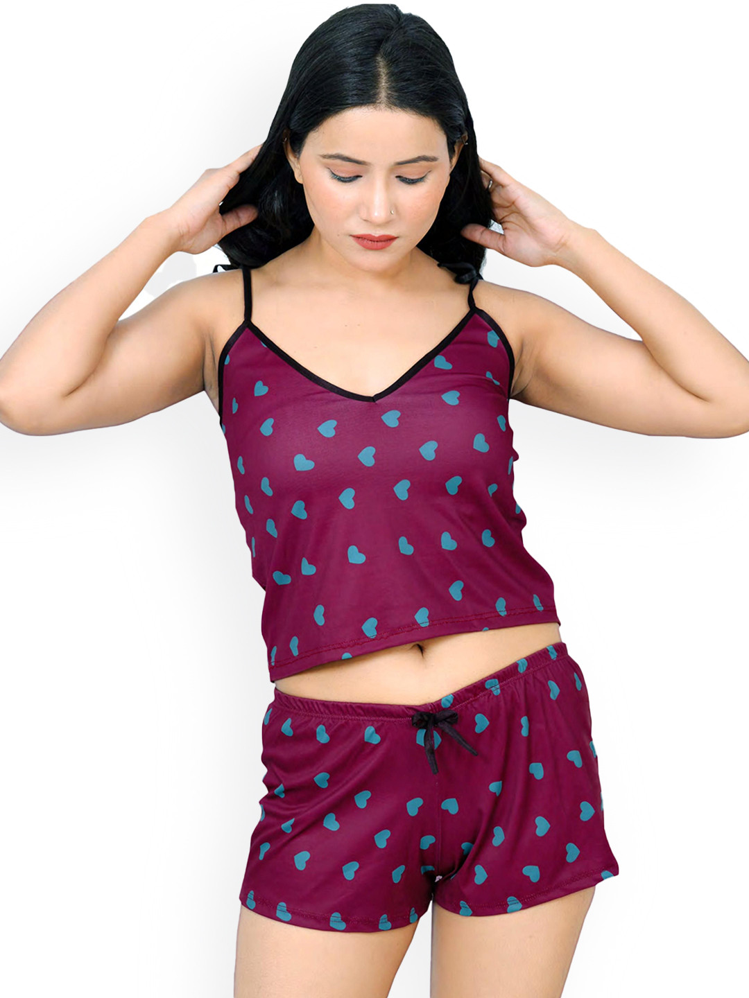 

SGC SWEDEN Women Conversational Printed Night suits, Purple