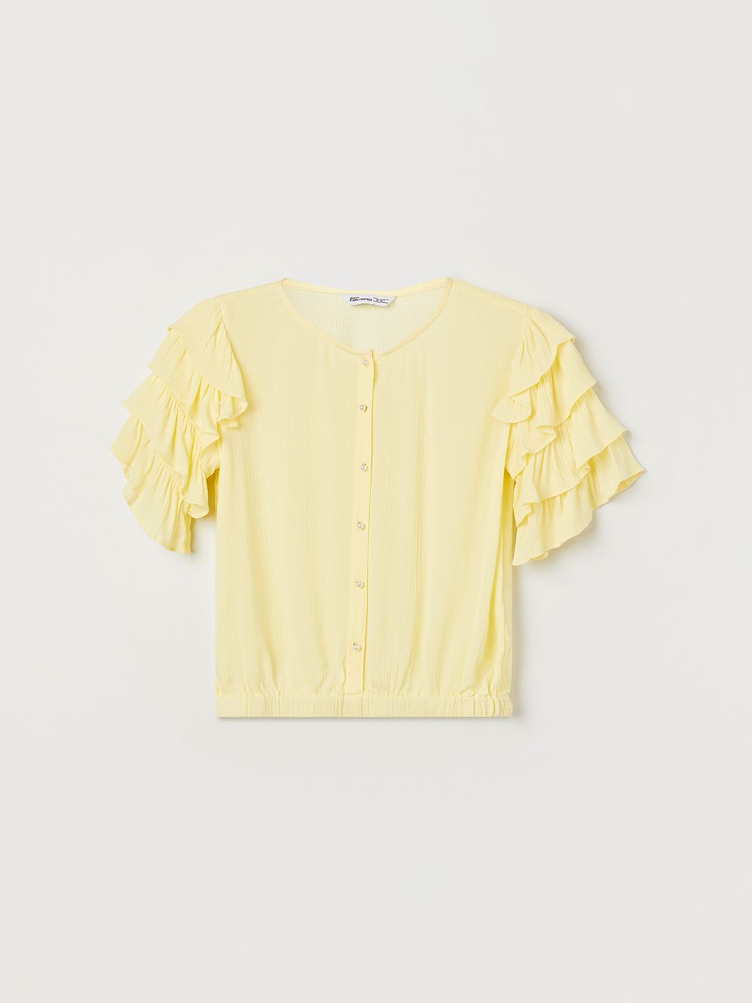 

Fame Forever by Lifestyle Flutter Sleeve Top, Yellow