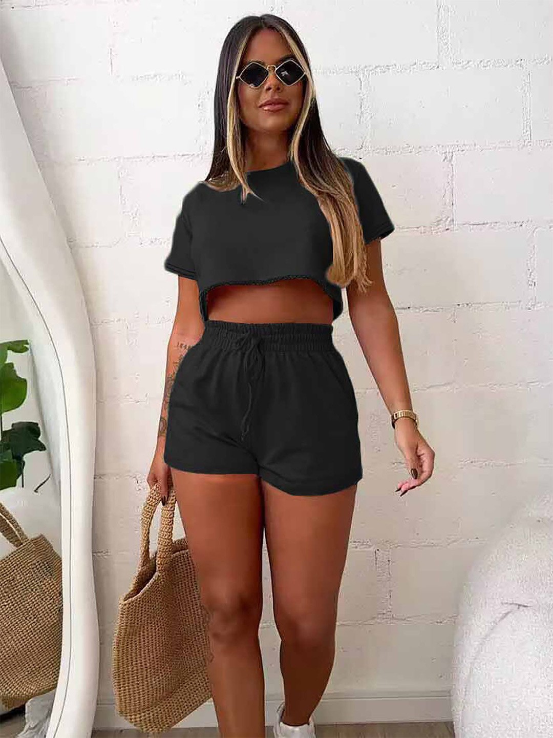 

StyleCast x Revolte Top with Shorts, Black