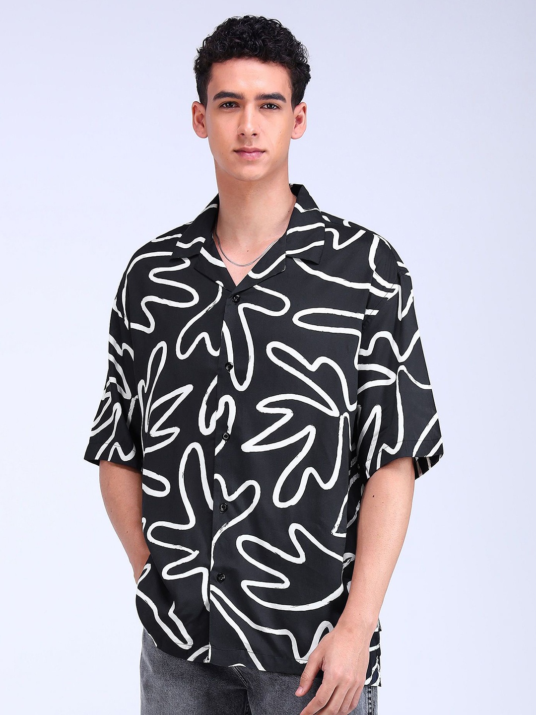 

Flying Machine Men Opaque Printed Casual Shirt, Black