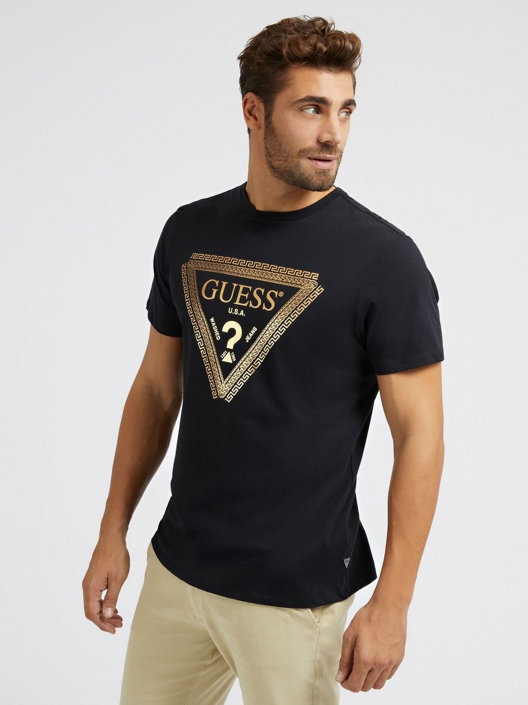 

GUESS Men Printed Pockets T-shirt, Black
