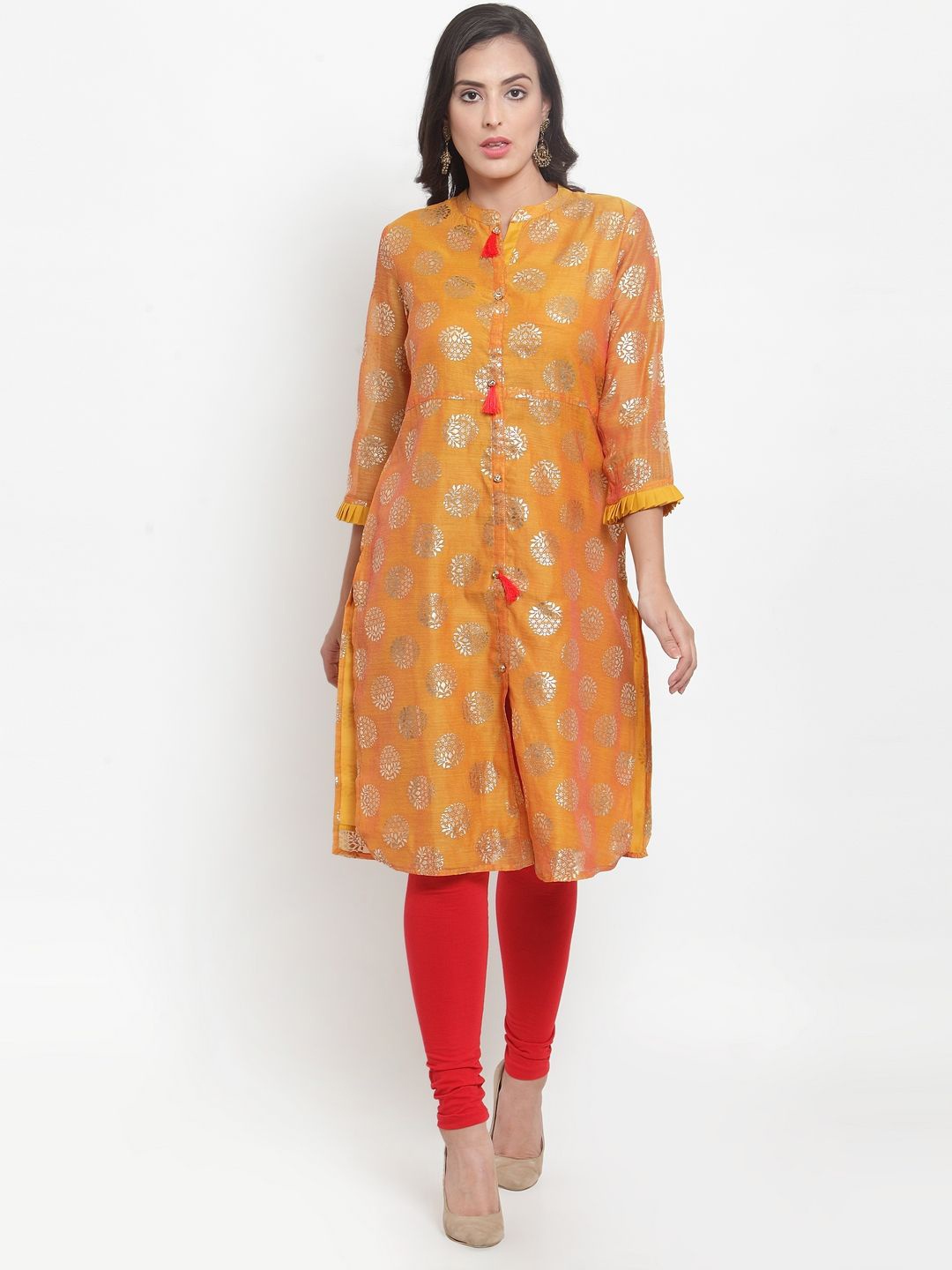 

Purple State Ethnic Motifs Printed Kurta, Orange