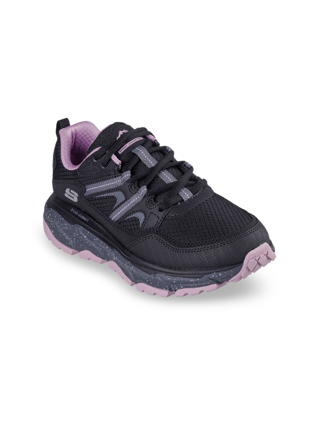 

Skechers D'LUX JOURNEY Women Textured Lace-Up Sneakers, Black
