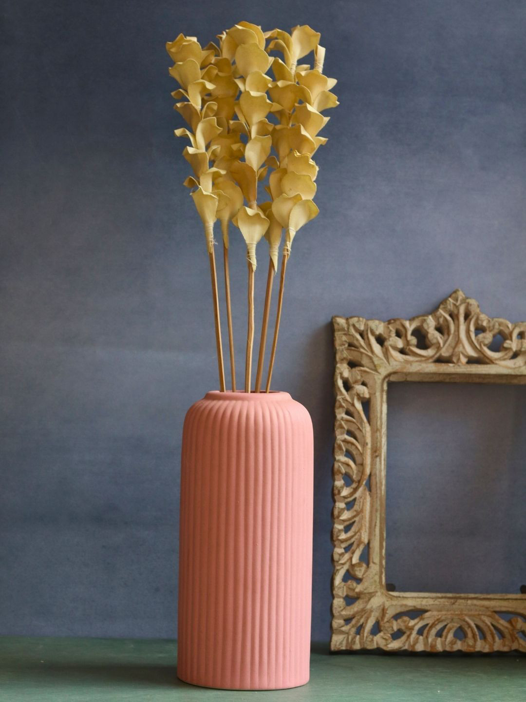 

WEAVING HOMES Beige Artificial Flower With Pot
