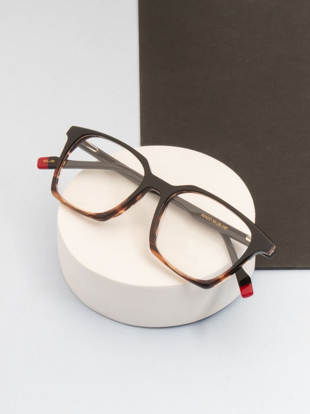 

Ted Smith Unisex Abstract 100% Acetate Full Rim Square Frames, Brown