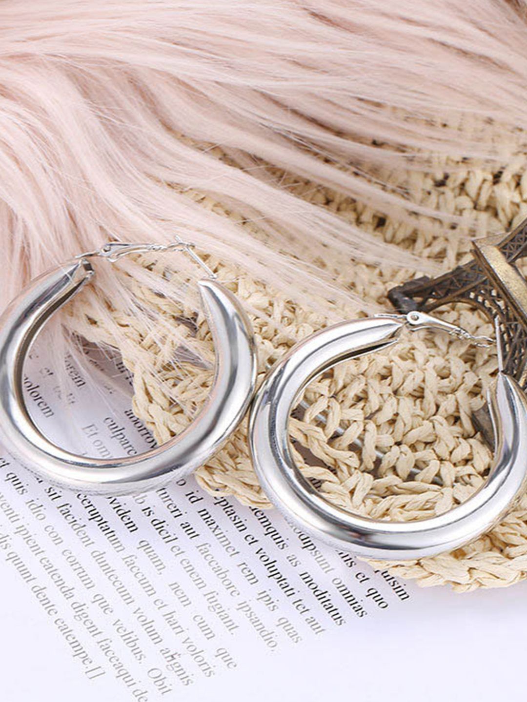 

Niscka Contemporary Hoop Earrings, Silver