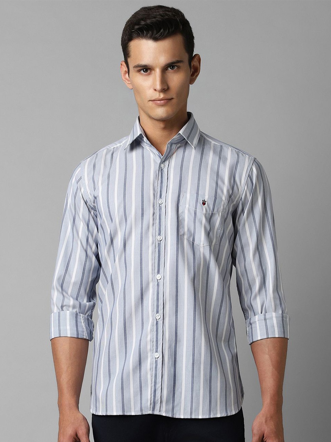 

Louis Philippe Sport Men Slim Fit Opaque Striped Casual Shirt, Grey
