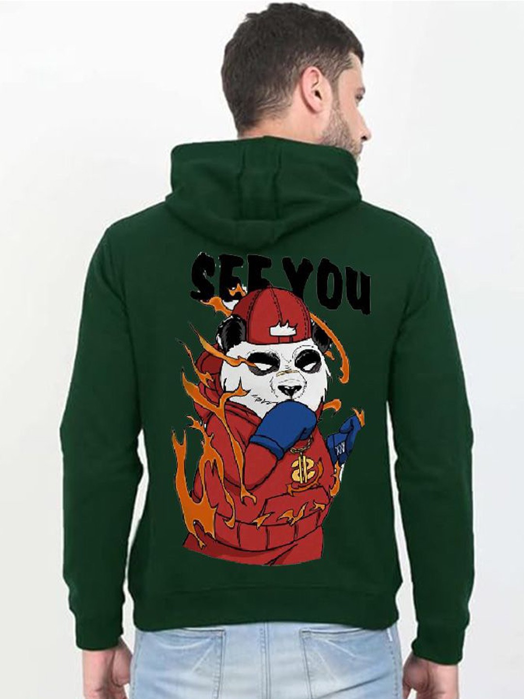 

GLITO Men Hooded Sweatshirt, Green