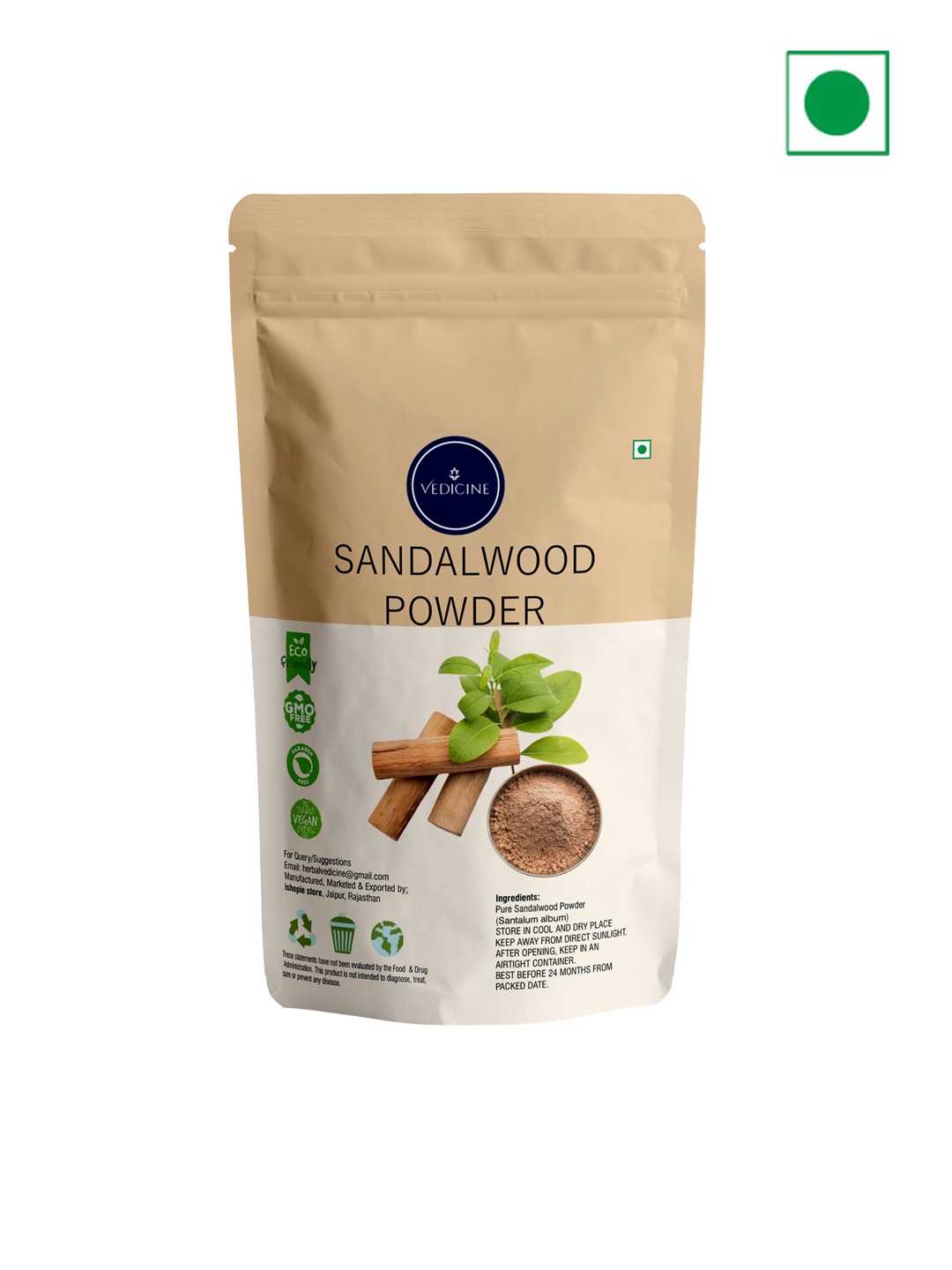 

VEDICINE Sandalwood Chandan Powder Face Pack -100g, Brown