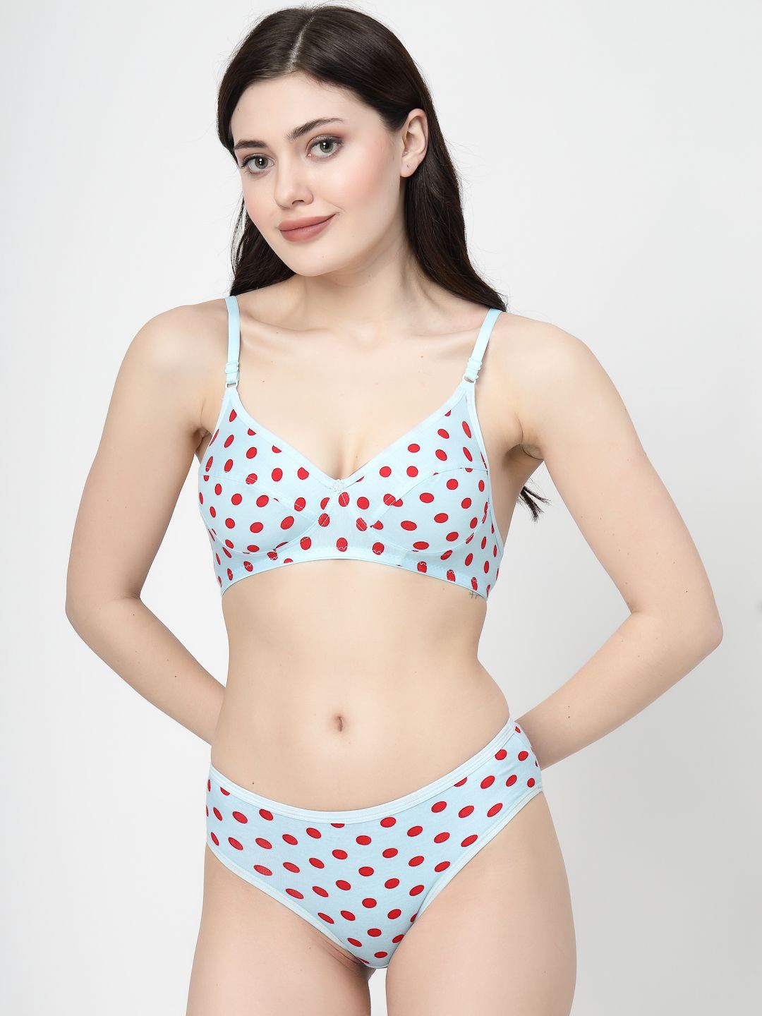 

Docare Polka Print Lingerie Set, Red