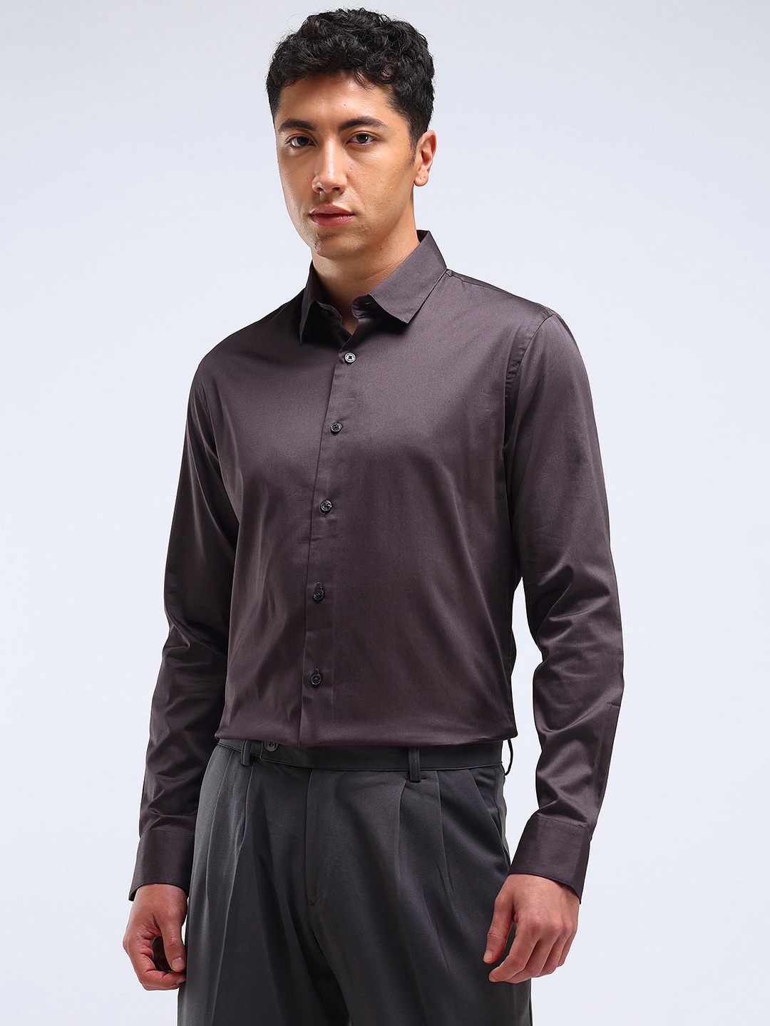 

Flying Machine Men Slim Fit Opaque Casual Shirt, Red