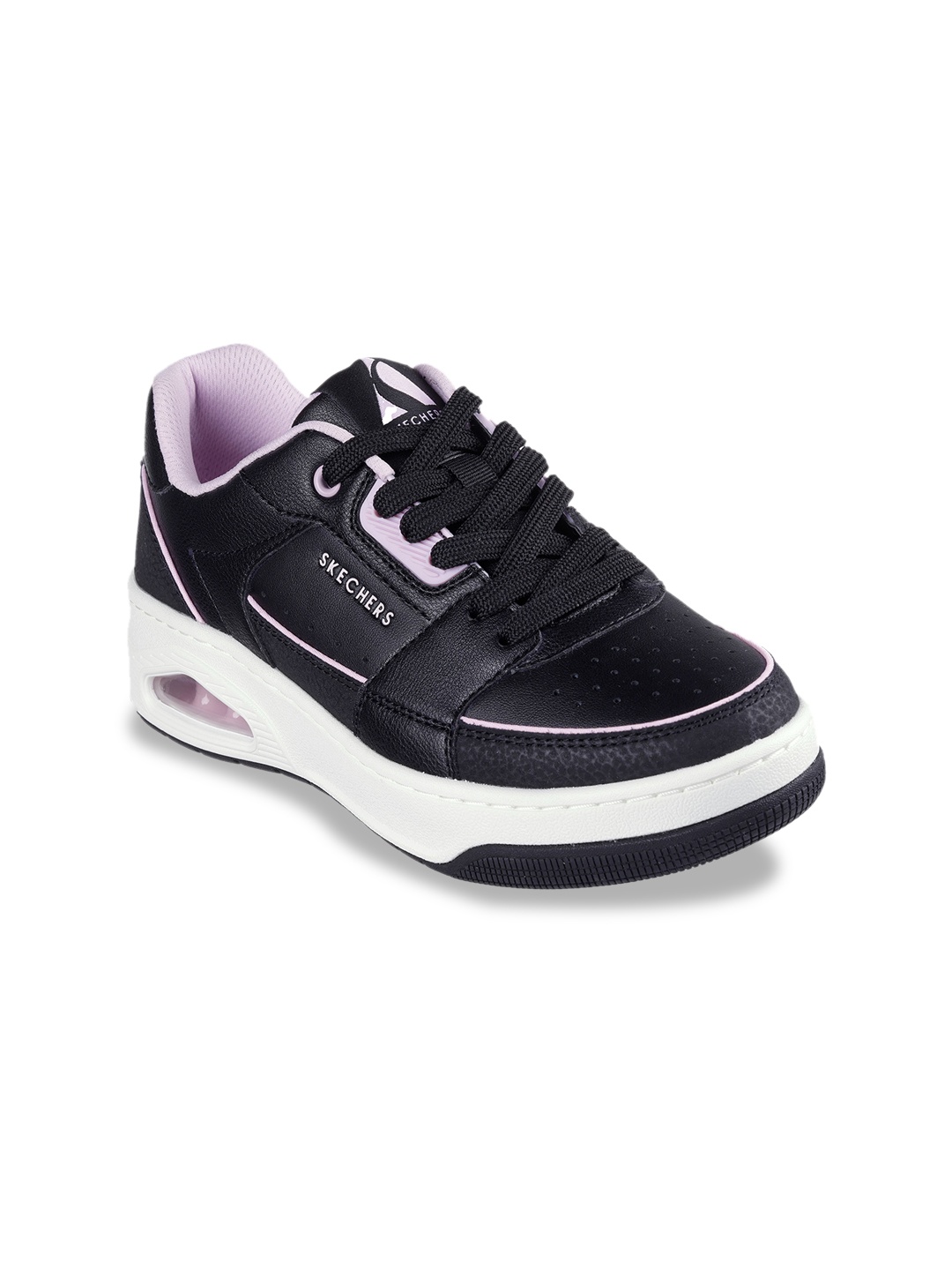 

Skechers UNO COURT - COURTED STYLE Women Round Toe Lace-Ups Sneakers, Black