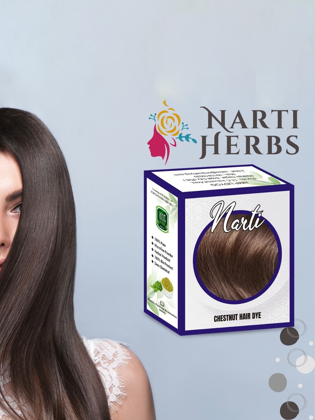 

NARTI Nourishing Henna Hair Dye- Chestnut- 60g, Brown