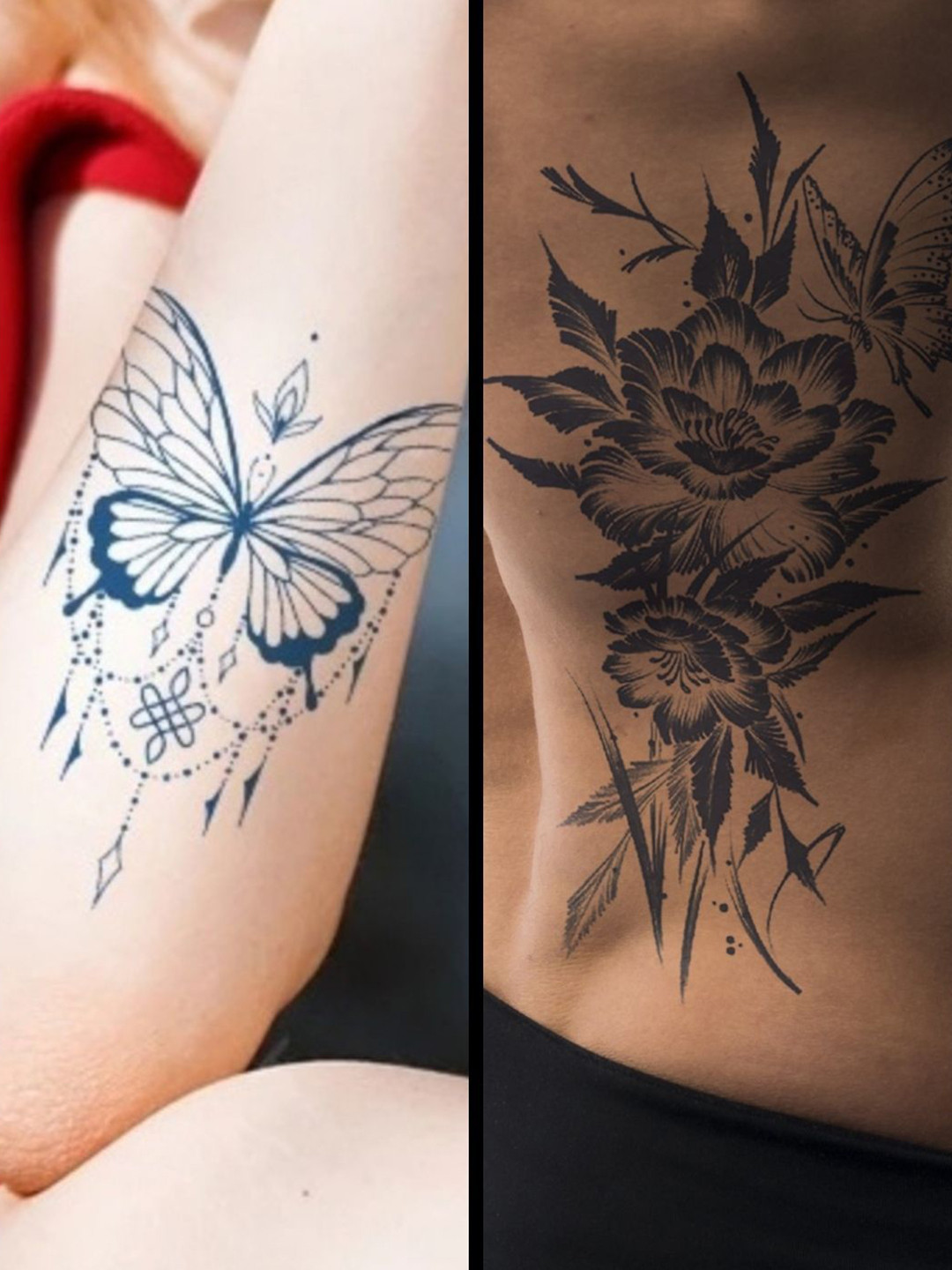 

LICK Matte Finish Realistic Semi Temporary Body Tattoo Combo, Blue