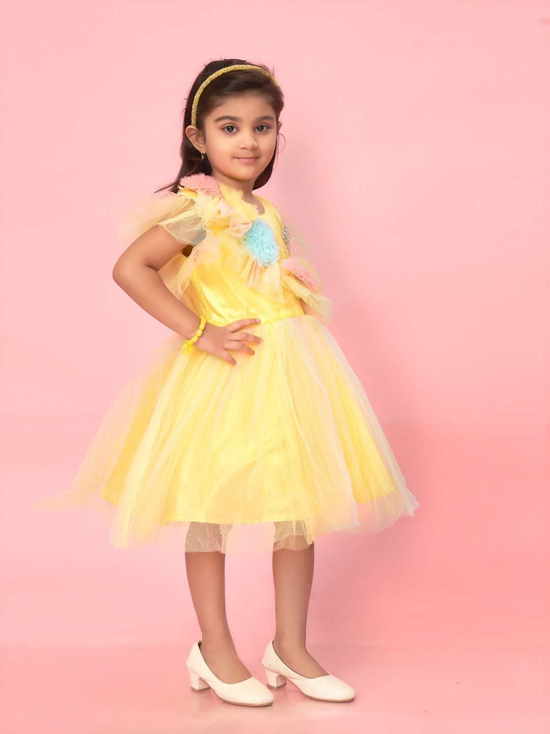 

BAESD Net Fit & Flare Dress, Yellow