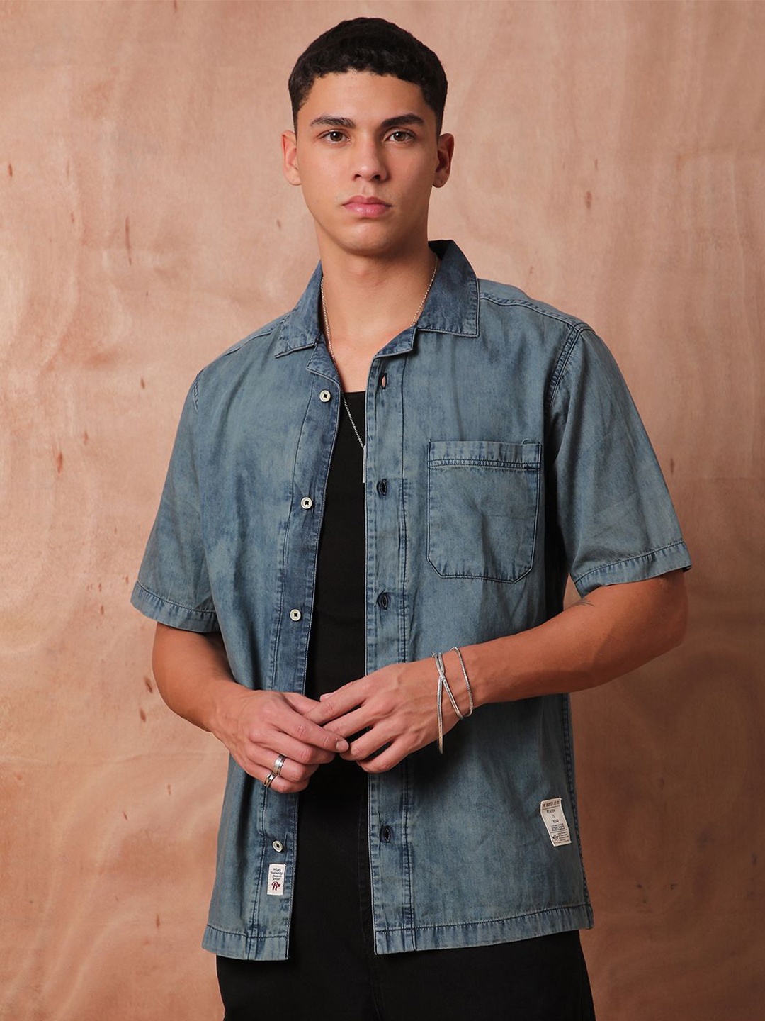 

The Roadster Lifestyle Co Relaxed Fit Denim Casual Shirts, Green