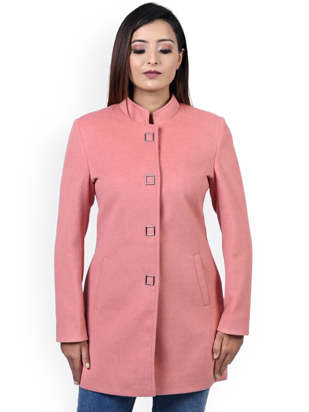 

TWENTY ME Single-Breasted Overcoat, Pink