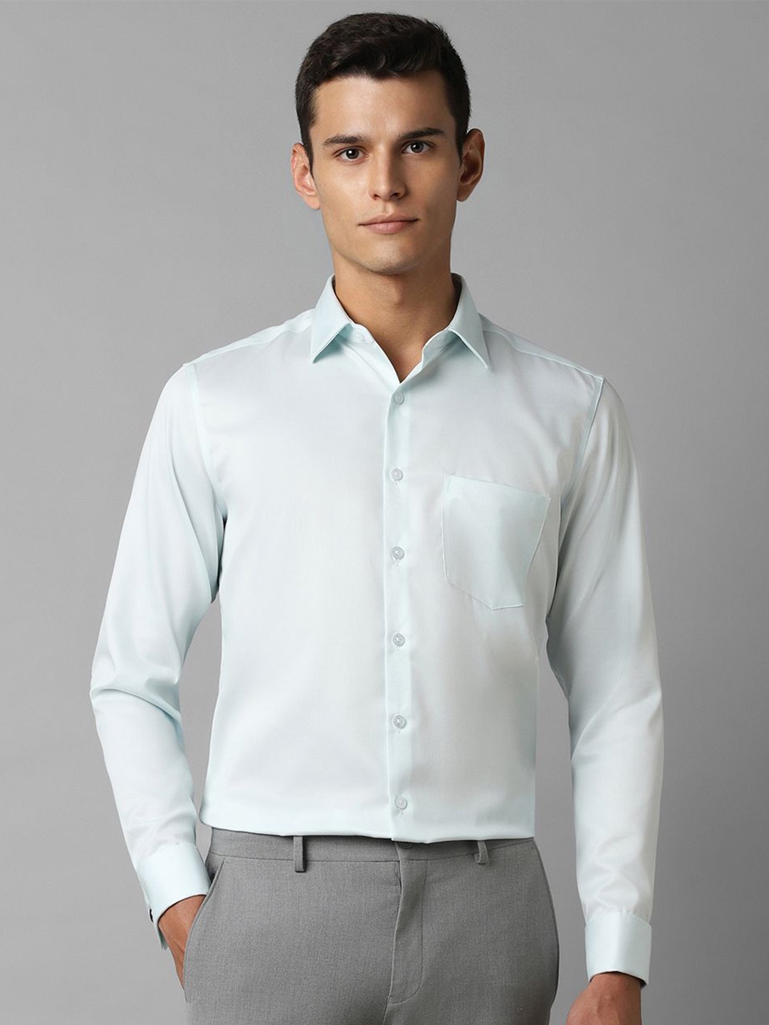 

Louis Philippe Men Slim Fit Opaque Formal Shirt, Blue
