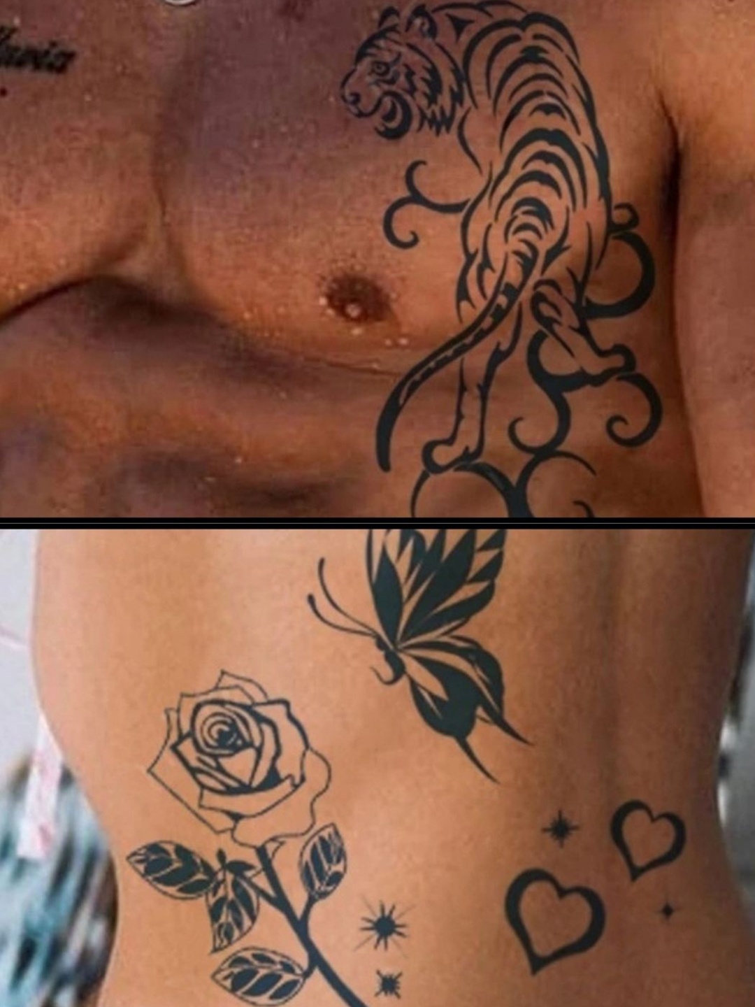 

LICK Matte Finish Realistic Semi Temporary Body Tattoo Combo, Blue