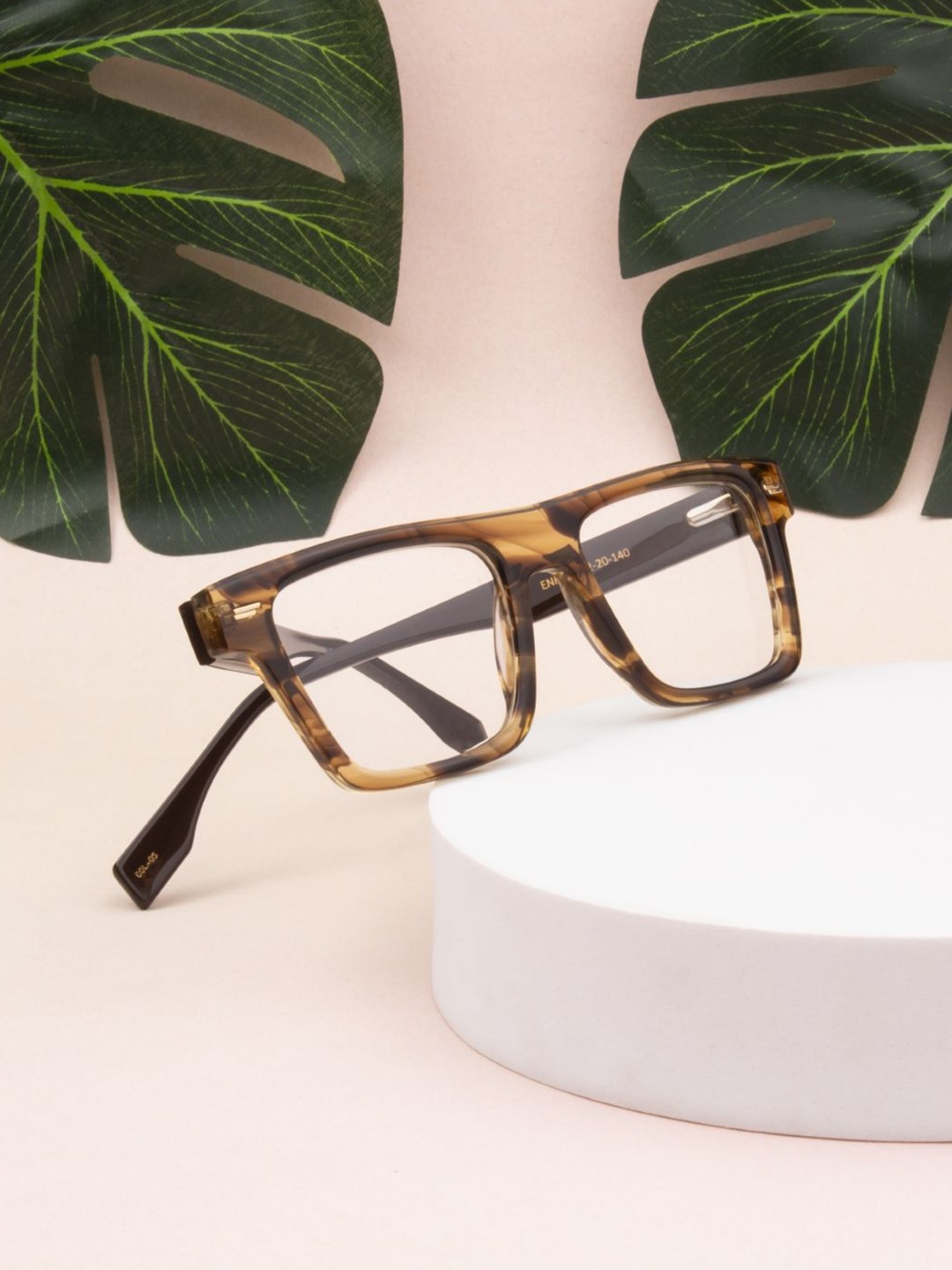 

Ted Smith Unisex Abstract 100% Acetate Full Rim Square Frames, Brown