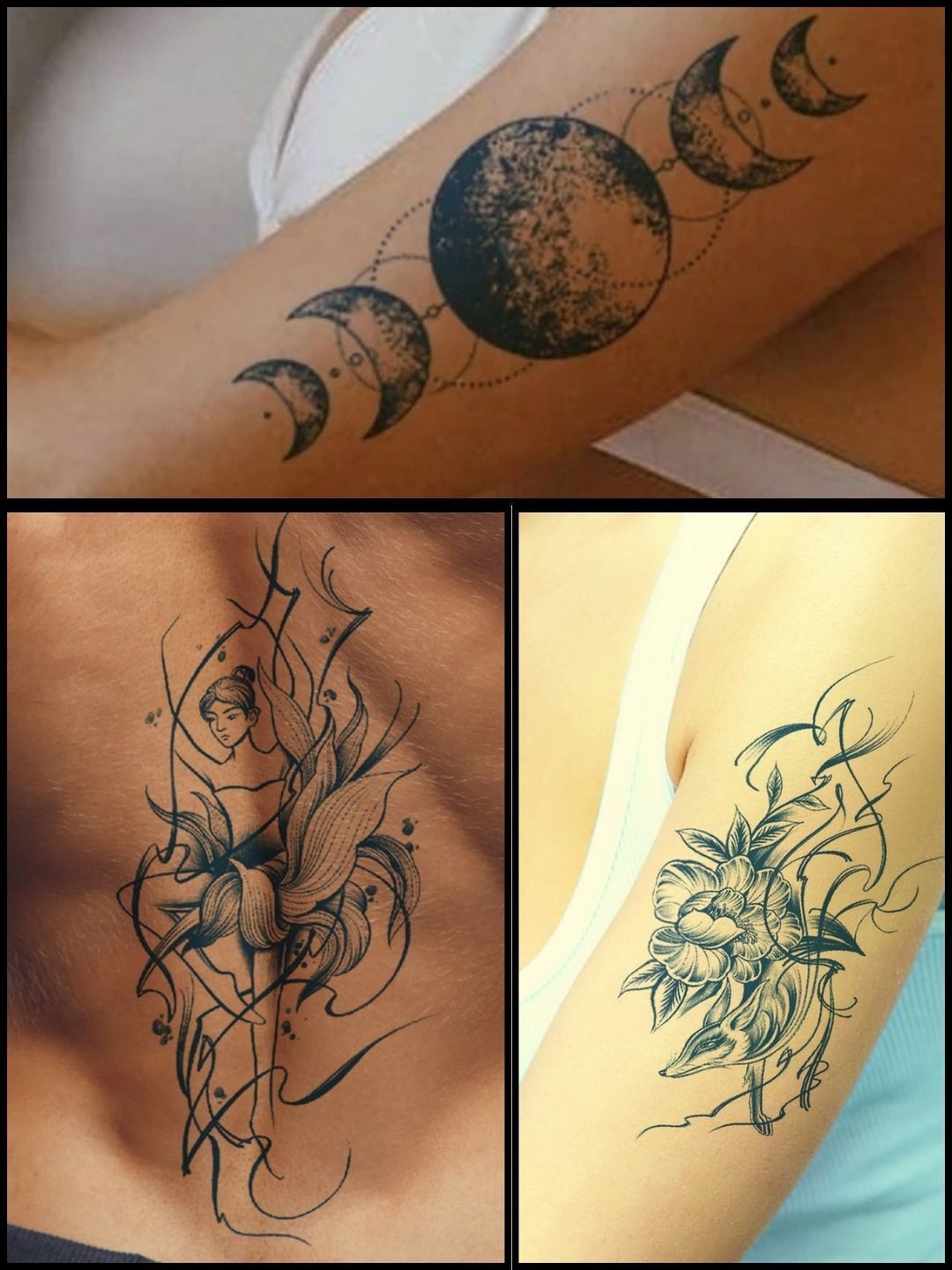 

LICK Matte Finish Realistic Semi Temporary Body Tattoo Combo, Blue