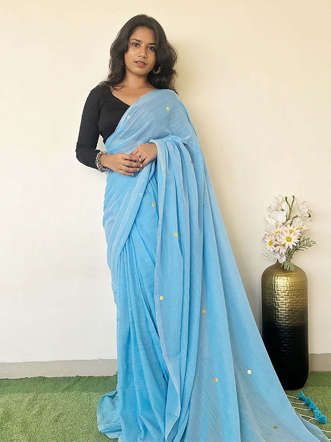 

Anouk Embellished Saree, Blue