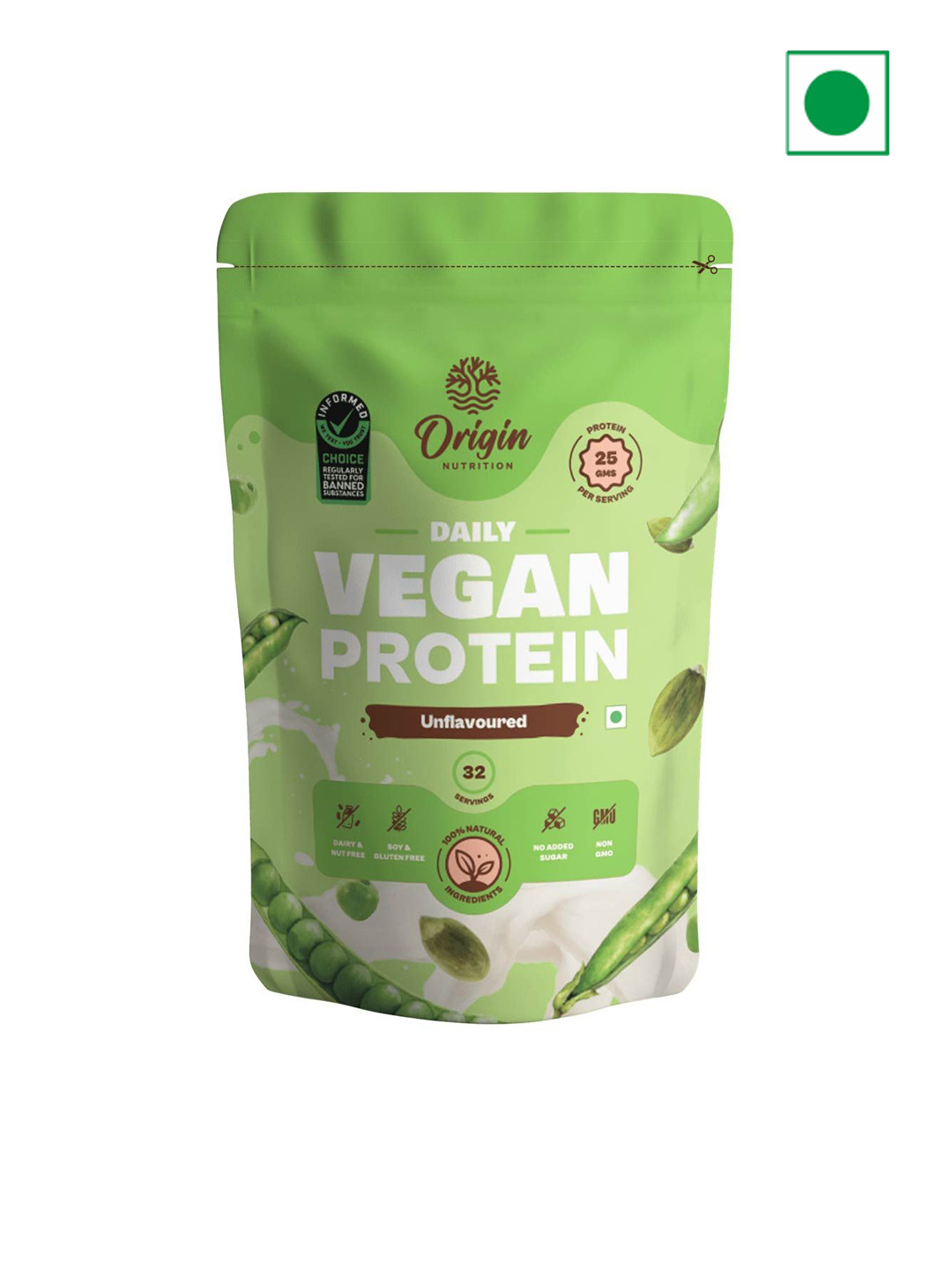 

Origin Nutrition Daily Vegan Protein - 1Kg, White