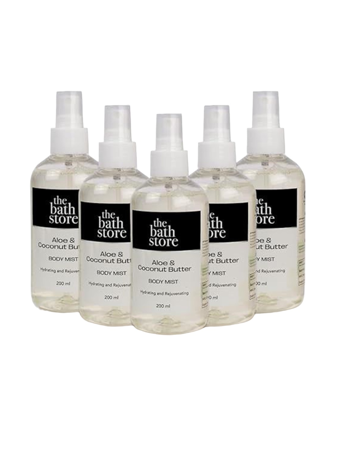 

The Bath Store Set Of 5 Aloe & Coconut Butter Body Mist - 200ml Each, Transparent