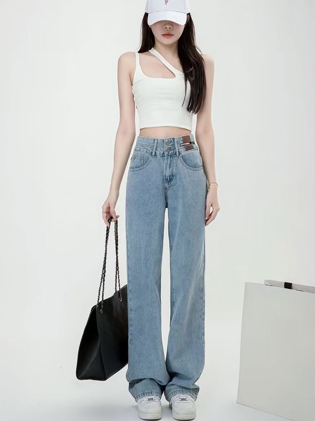 

LULU & SKY Women Straight Fit High-Rise Jeans, Blue