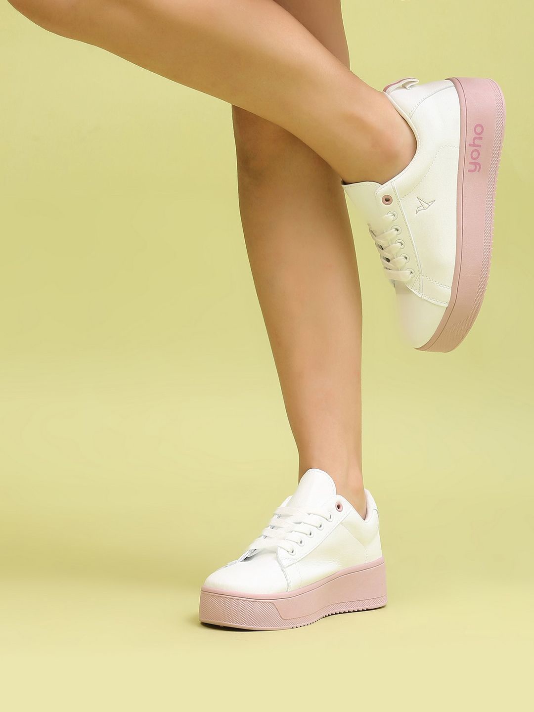 

yoho Women Moonlight Vibrant Colour Block Chunky Sneaker, Pink