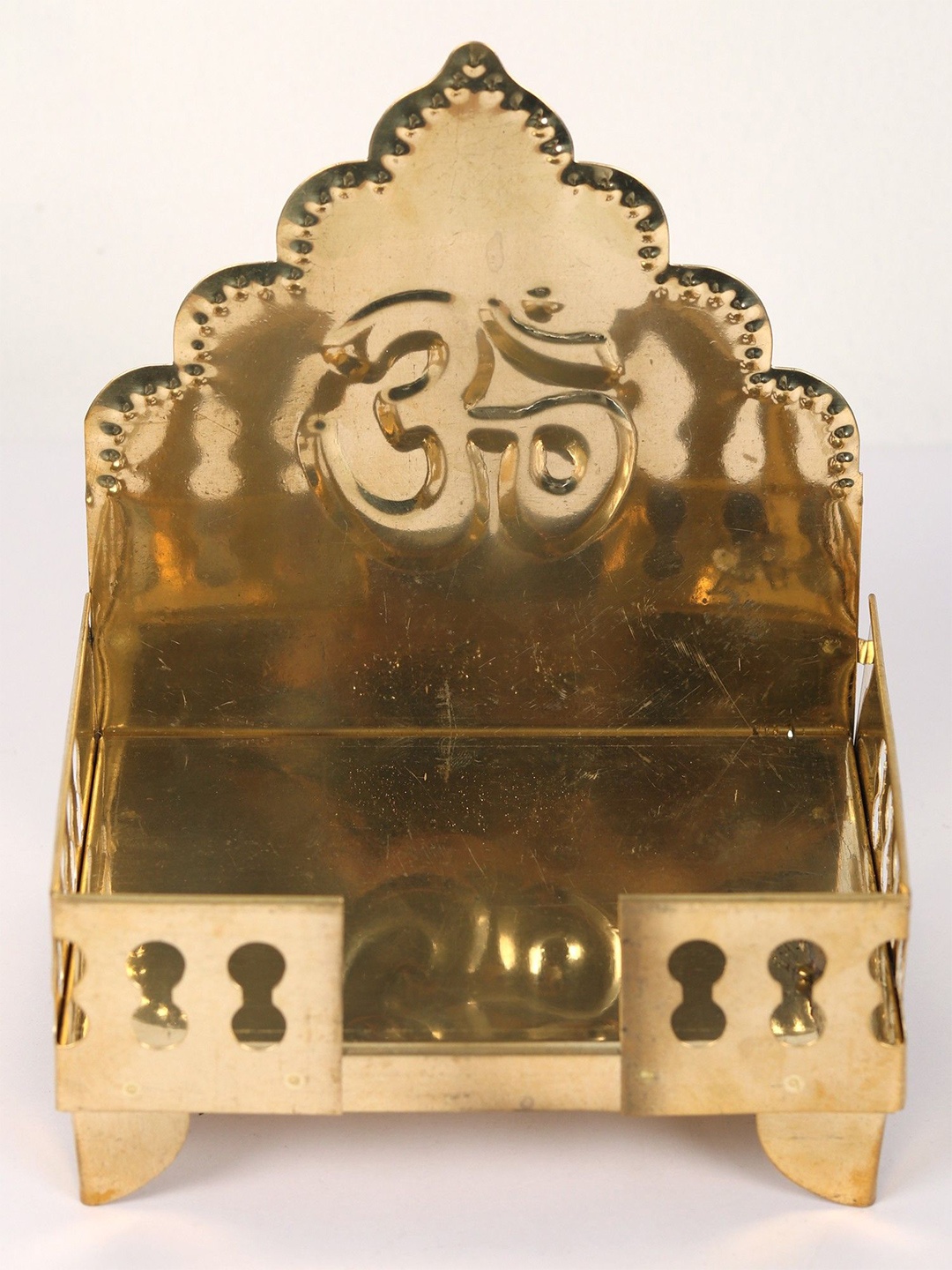 

Exotic India Brass Throne with Om in Center, Gold