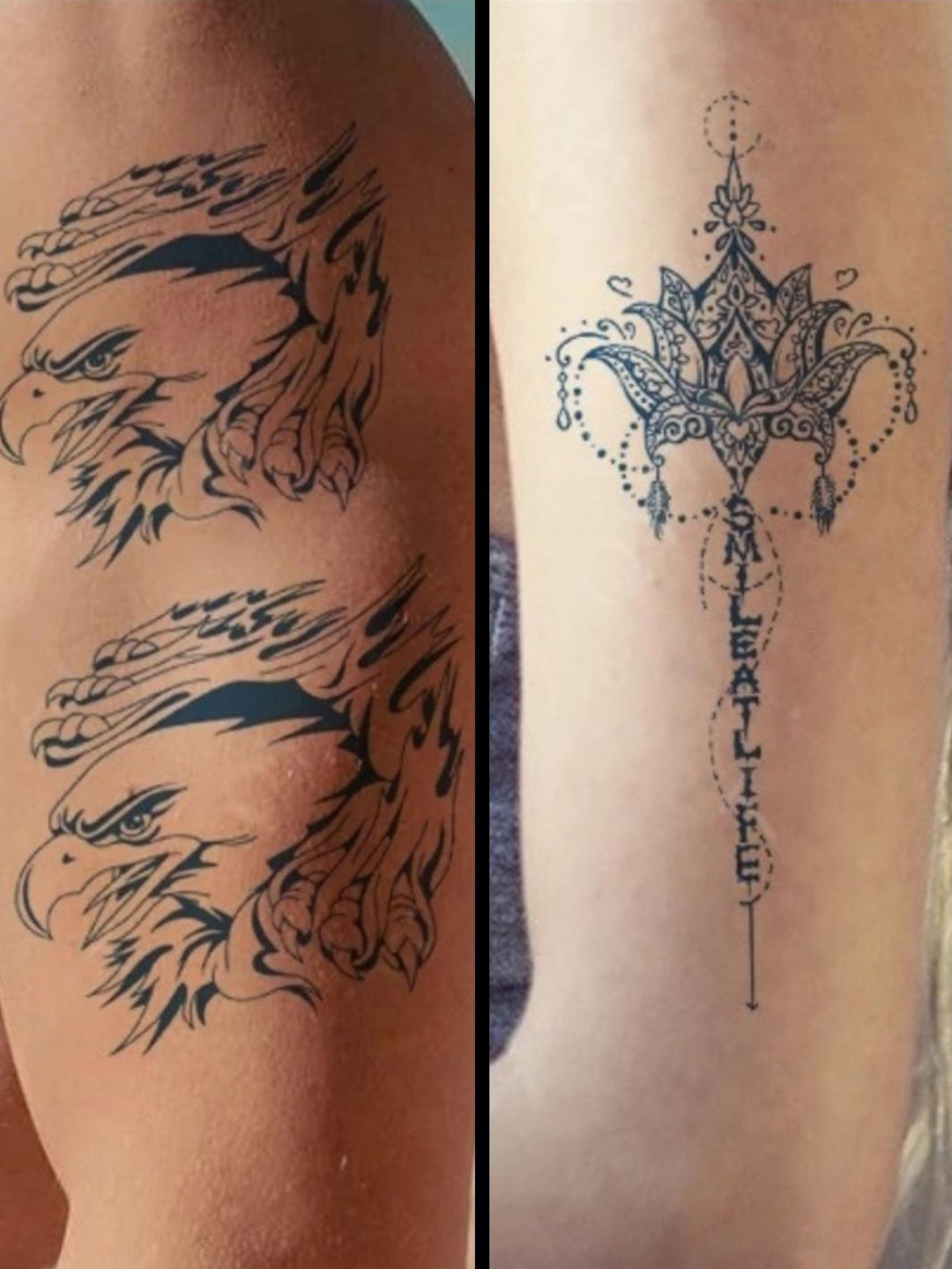 

LICK Matte Finish Realistic Semi Temporary Body Tattoo Combo, Blue