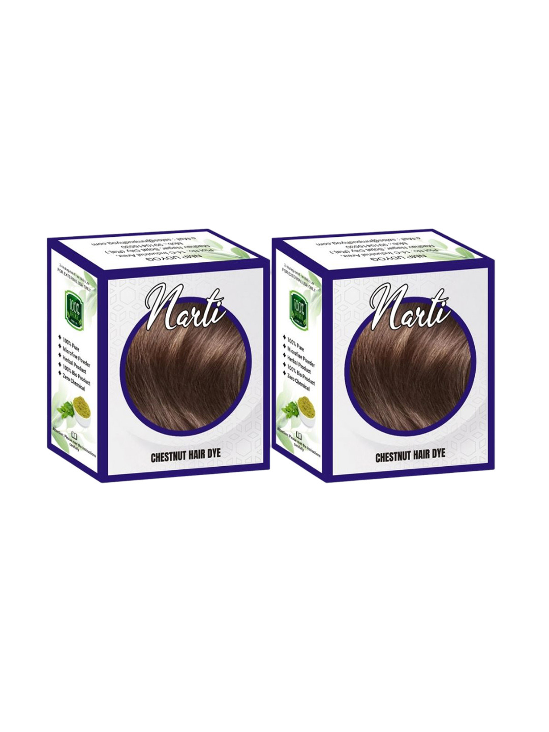 

NARTI Set Of 2 Nourishing Henna Hair Color - Chestnut - 60g Each, Brown