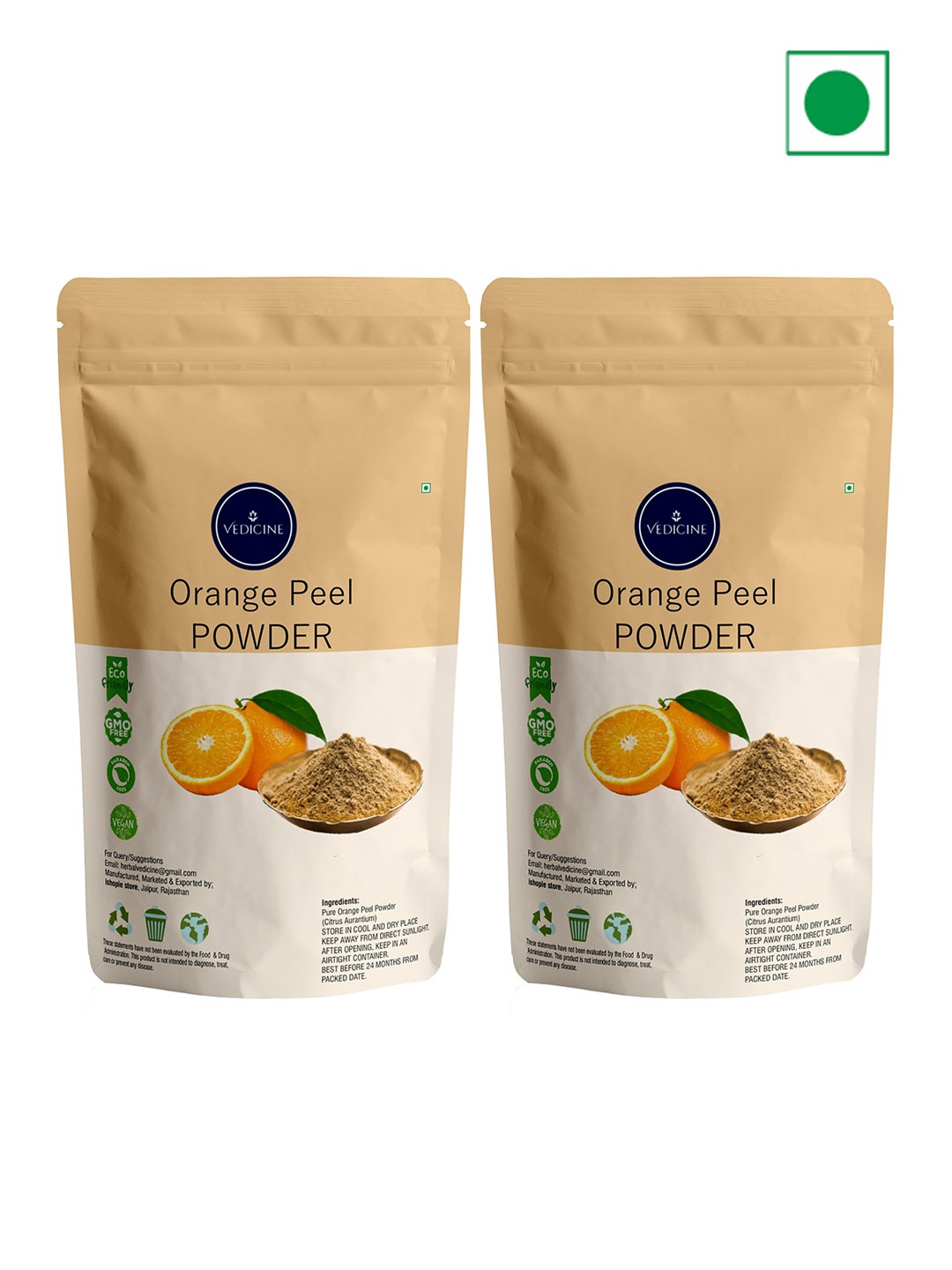 

VEDICINE Set Of 2 Orange Peel Powder Face Pack - 100g Each