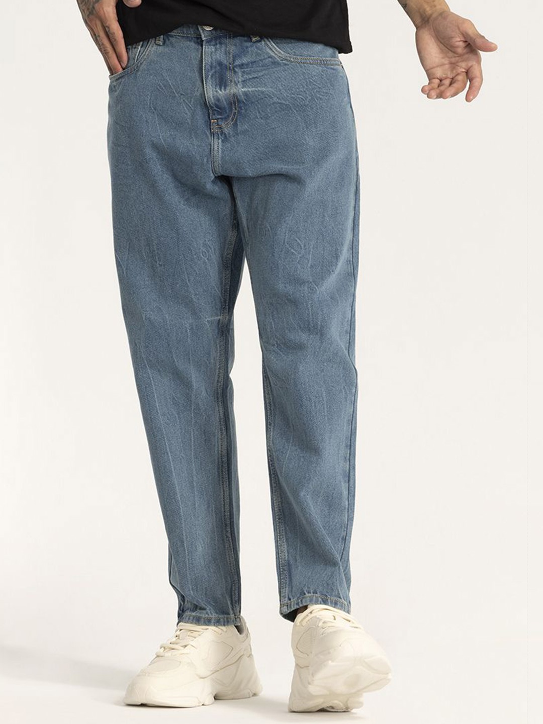 

Snitch Men Loose Relaxed Fit Stretchable Jeans, Blue