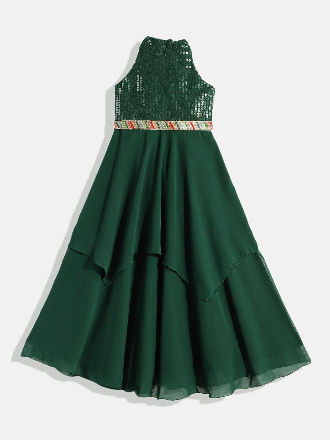 

Ethnovog Georgette Maxi Dress, Green