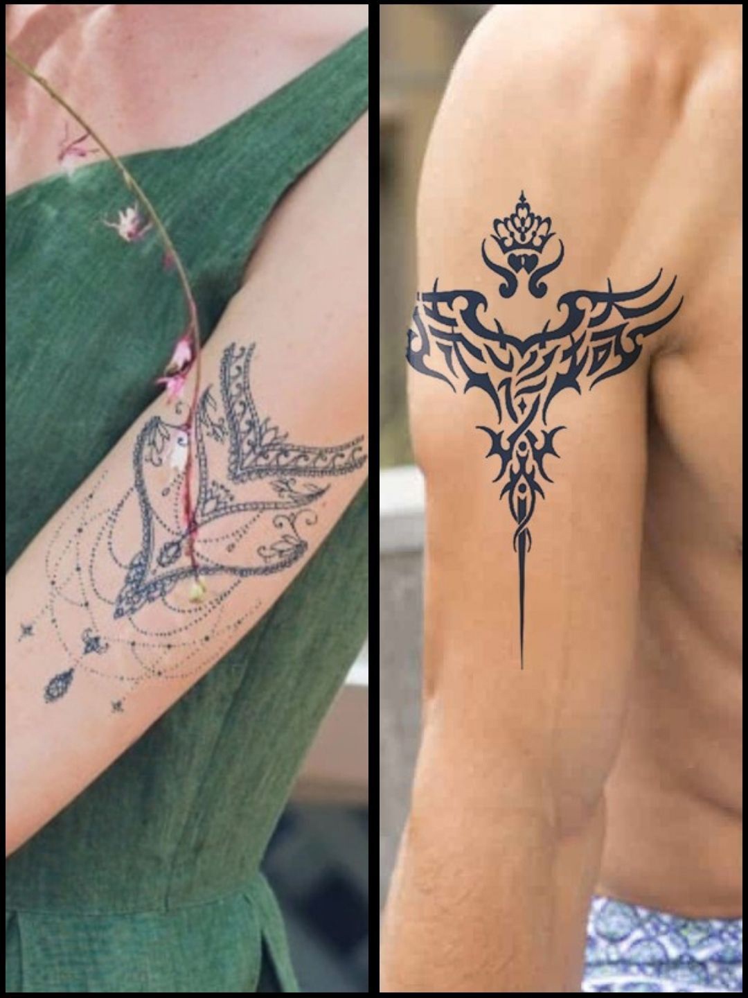 

LICK Matte Finish Realistic Semi Temporary Body Tattoo Combo, Blue
